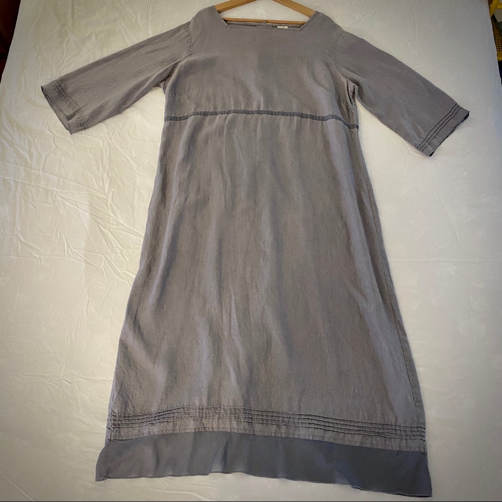 JJill size 2X blue linen dress with 3/4 sleeves